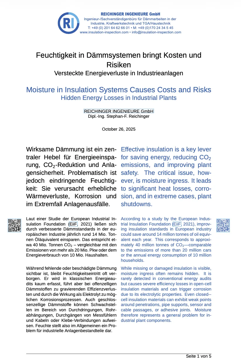 Moisture in Insulation Systems Causes Costs and Risks
